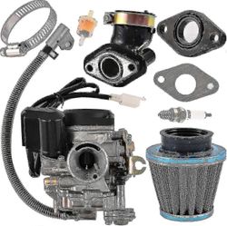Gy6 50cc 49cc kaasutin 139qmb 4 tahti skootteri atv Mopo Go Kart Taotao Moottori 18mm hiilihydraatti + 1 imusarja, 1 ilmansuodatin, 1 polttoainesuo...