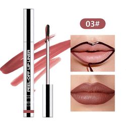Peel Off Lip Liner Stain, Transfer-Proof vedenpitävä huuliväri, Non-Stick Cup Huulipuna kosmetiikka, päivittäiseen juhlakäyttöön 03