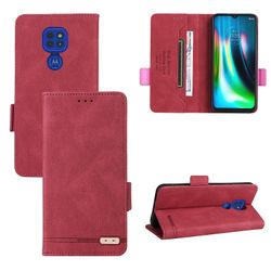 Gangxun Etui til Motorola Moto G9 Play / g9 / e7 Plus læderetui Folio Flip med kreditkortspor Etui Coque Rød