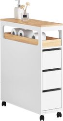 SoBuy SoOsta kylpyhuoneen wc-paperirullapidike, BZR54-W Valkoinen 23x65x82cm