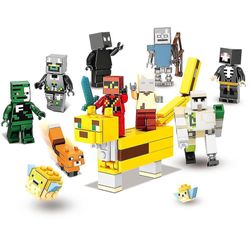 Vorallme Minecraft-kompatibelt Lego minifigursæt 12 minifigurer