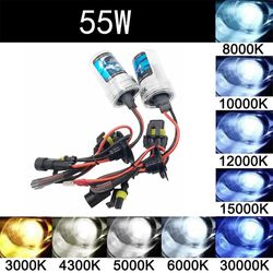 Jelivey 2stk 55w Hid Xenon Kit Pære H1 H3 H7 H11 880 9005 9006 3000k 4300k 6000k 8000k Dc 12v Bil forlygte Tågelygte Tågelygte 6000.000 hvid