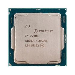 Core i7-7700K -suoritin - kanta LGA 1151 4 ydintä, 8 säiettä, 4,2 GHz, 8 Mt, L3-välimuisti, 91 W.