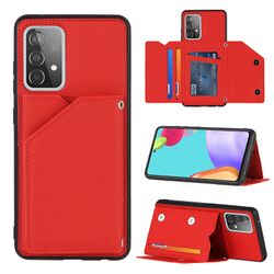 Gangxun Sag Til Samsung Galaxy A52 5g/4g Vintage Cuir Cover Læderetui Kofanger - Rouge