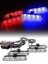 16 LED punainen sininen auton strobe salamavalo 12V poliisin varoitus vilkkuva lamppu + kaukosäädin