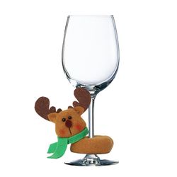 Varychmoo Jule vin glas cover dekoration Kop flaske ringe Xmas Party Tabel Decors 6pcs Elk