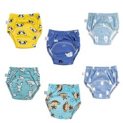 DUqi 6 Pakkaus Unisex Puuvilla Uudelleenkäytettävä Potta Koulutus Alusvaatteet Hengittävä Taapero Pojat ja Tytöt Pissa koulutus alushousut Vedenpit...