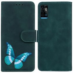 Etui til Zte Blade V40 Vita Butterfly Cover Premium Læder Magnetisk- Pink Grøn