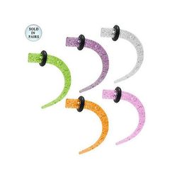 BodyJewelryOnine Akryl glitter 6 gauge øre bårer / tapers - 4 farver til rådighed Lilla