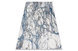 Dywany Łuszczów Moderne NOBLE tæppe 9962 68 Marmor, sten - strukturelle to niveauer af fleececreme / blå fløde 240x330 cm