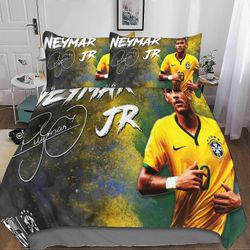 Kerota Neymar Jr setit pussilakana tyynyliinat 3D mikrokuituliinavaatteet vuodevaatteet vetoketjusulkimella 3 kpl kahden hengen Single135x200cm