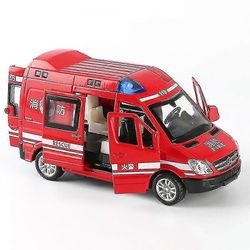 1/32 Alloy Ambulanssi Poliisiautot Diecasts &; Leluajoneuvot Malli Paloauto Metalli Pull Back Sound &; Light Car Lelut lapsille - dd