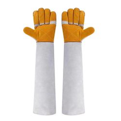 Eläinten käsittelykäsineet 23.6 tuumaa nahkaiset purentakestävät lemmikkikäsineet kissakoiralle Lintukäärmeet harmaa