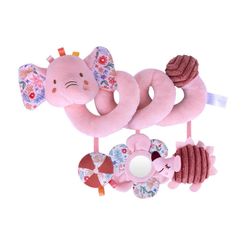 Söpö norsun muotoinen pehmo roikkuva helistin lelu tarvikkeet varhainen opettavainen lelusänky roikkuvien tarvikkeiden ympärillä vaaleanpunainen el...