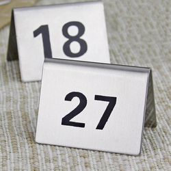 25 stk rustfritt stål bordnumre stabil base flerbruksnummer skilt for restaurant Hotel Cafe Bar 26-50