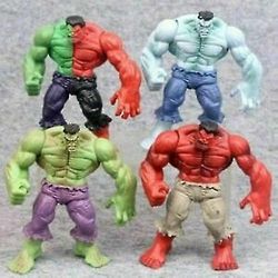 4 stk Den utrolige Avenger Hulk Green Red Action Figure Toys