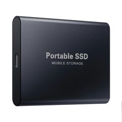 DeliaWinterfel Bærbar USB SSD ekstern Moblie harddisk svart 4TB capacity