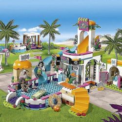 Rion Ready Stock Heartlake kesäuima-altaan rakennuspalikat Setti Palikat Yhteensopivat ystävät 41313 Syntymäpäivä Joululahja tytöille Lapset