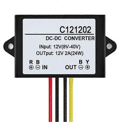 C121202 DC 12V - DC 12V 2A vedenpitävä jännitteensäädin- ja vakautinsovitin P2025011017 Kuvana