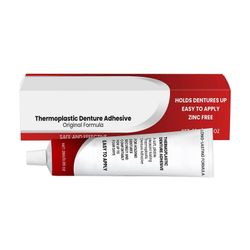 Sinkitön termoplastinen hammasproteesiliima asentaa ja kiristää hammasproteesit 1