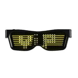 Älykäs Bluetooth LED Party Glasses -sovelluksen ohjaus USB-lataus Monikielinen vilkkuva valo