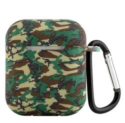 Coosilo Øretelefon Camouflage Taske Silikone Protector Cover Skin Gave Til Airpods Army grøn