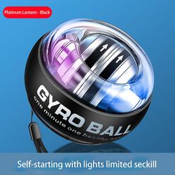 Led Gyro Power Ball Auto Start Range Gyro Power rannepallo metrin käsivarrella käsi lihasvoimakouluttaja Platinamusta ja LED