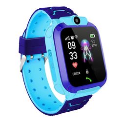Ny Smartwatch för barn GPS-spårning Barnklocka blå