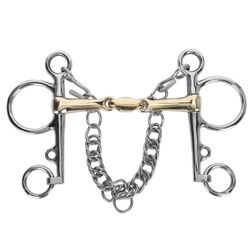 Ruostumattomasta teräksestä valmistettu Pelham Horse Bit -lisävaruste Nivelletty piimessinkiliittimen lisävaruste