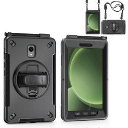 Samsung Galaxy Tab Active 3 / Active5 X306B -kotelon jalustalle PC + TPU-tabletin kansi, jossa kynäpaikka, olkahihna