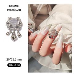 Manicure Zircon smykker Pearl Luksus Palace Mørk barok neglebjørn Dekoration 18410