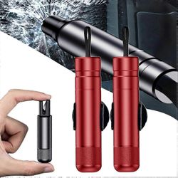 Autojen sisätilojen turvatuotteet Musta ajoneuvotyökalu 2-in-1 ikkunankatkaisija turvavyöleikkuri