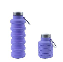 Yunshu Udendørs Sports Kettle Silikone Folding Kettle Teleskopisk Kedel Lækage bevis LILLA