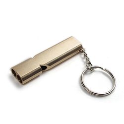 Udendørs sikkerhed Emergency Whistle Udendørs Camping Double Tube Højfrekvente Survival Whistle Selvforsvar Værktøjer Selvhjælp Sølv