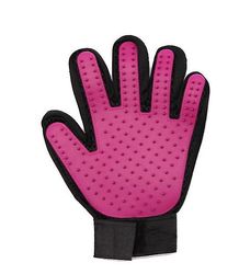 Coosilo Hund Grooming Handske Mitt Pet Hund Cat Massage Groom Stripning Hår Remover Brush rød