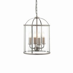 Endon Lighting Endon Lambeth - 4 Lys Loft Vedhæng Klart Glas, Satin Nikkel, E14