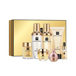 Gold Lady Hudpleie Nine-piece Set, Gold Toner Cream Lotion Facial Essence Hudpleiesett