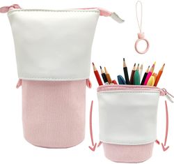 Linkrunning Penalhus teleskopisk blyant taske cute stå op Pen Holder Office Bærbar Opbevaring Blyant Pose fløjlsbukser blyant boks makeup taske Pin...