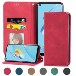 Gangxun Sag For Oppo A54 4g Magnetisk Lukning Læder Tegnebog Cover Housse Etui Shockproof - Rød