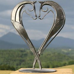 Varychmoo Metal Hest Statue Skulptur Home Garden Ornament Figurer Decor Art Craft Gave Kærlighed