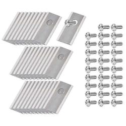 30 kpl yhteensopiva Worx Landroid -robottiruohonleikkurin ruostumattomasta teräksestä valmistettujen vaihtoterien kanssa, 36,2x18mm Hopea