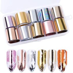 Grape Pp 10 ruller holografisk effekt Nail Art Foil Stickers Nail Foil Overførsler