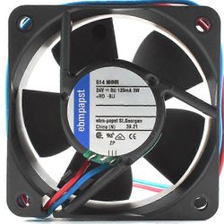 Aksiaalipuhallin DC 24V 3W 60x60x25mm 125mA, vaihtotuuletin invertterille, yhteensopiva Ebm Papst 614N/2HH:n kanssa