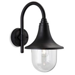 Firstlight Lighting Astra 1 Light Lantern - Wall Light Black Resin IP44, E27