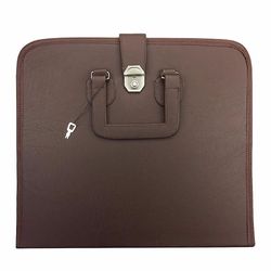 Bricks Masons Masonic regalier provinsielle fuld kjole firkantet kompas forklæde sag [flere farver] Brown 18.5" x 16.5" x 2"