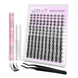 Veyesbeauty Manga Lash Clusters Dramaattinen ulkonäkö Dynaaminen volyymi Näkymätön nauha Pitkäkestoinen ja uudelleenkäytettävä 140 klusteria 8-18mm...