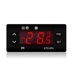 ETC-974 Mini lämpötilansäädin Jääkaapin termostaatin säädin Lämpösäätimen termoelementti BlackRed