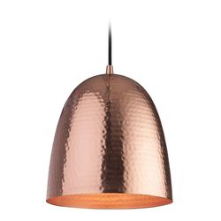 Firstlight Lighting Assam 1 Light Dome Loft Vedhæng Kobber, Mat Kobber Inde, E27