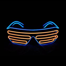 Neon Led Light Up Shutter Blinkende briller Briller Briller For Nightclub Halloween Rave Party oransje blå