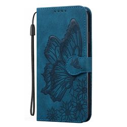 Gangxun Sag til Iphone 12 Mini Retro Flip Wallet prægning Butterfly Cover - Blå